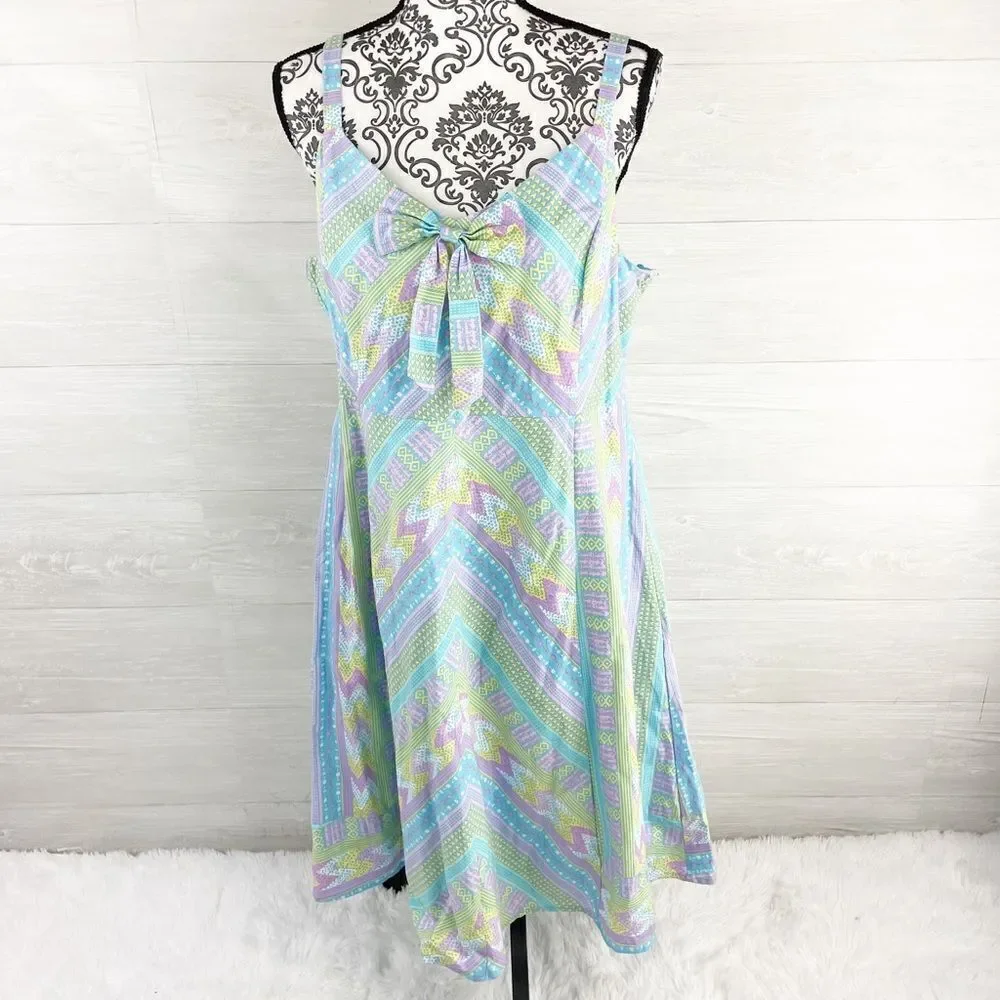 ModCloth Yours To Adore Geometric Pastel Fit And Flare Dress - Picture 4 of 11